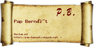 Pap Bernát névjegykártya